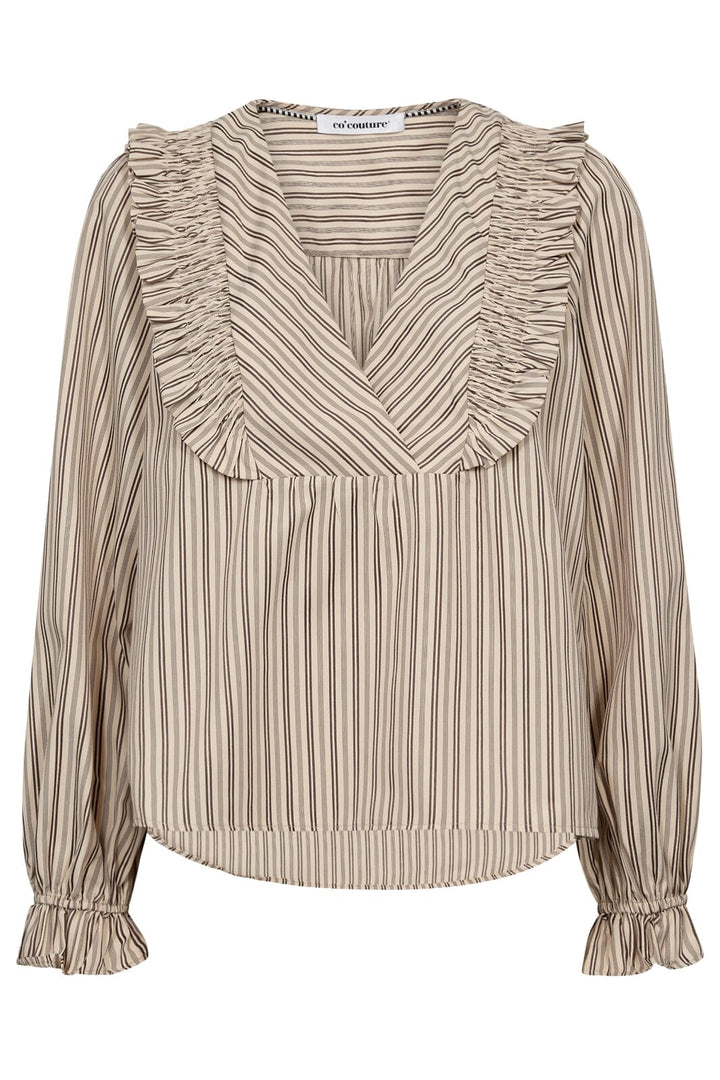 Co´couture - Siggaccstripesmockfrillblouse 35634 - 108 Powder