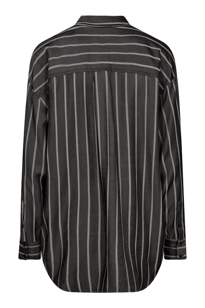 Co´couture - Suecc Stripe Oversize Shirt 35696 - 96 Black