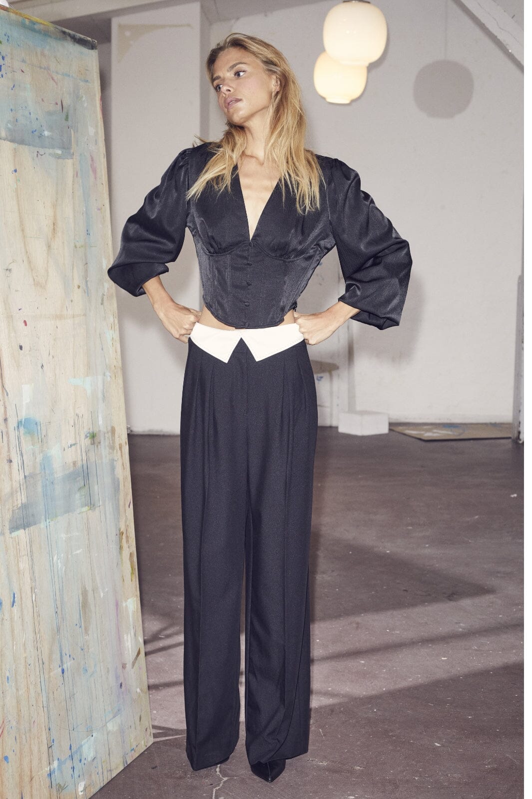 Co´couture - Taracc Flip Waist Pant - 96 Black