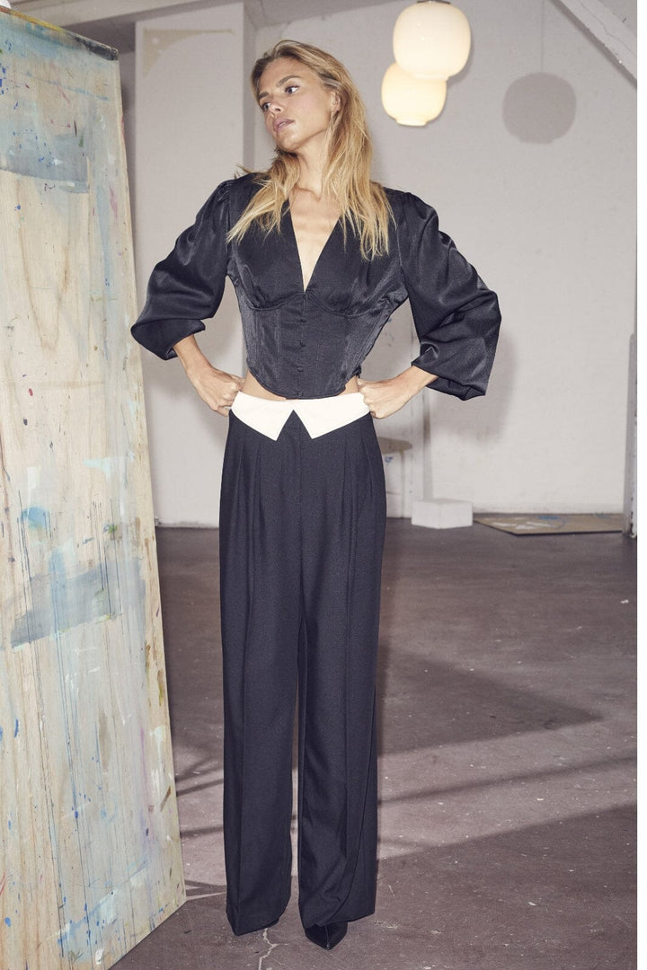 Co´couture - Taracc Flip Waist Pant - 96 Black