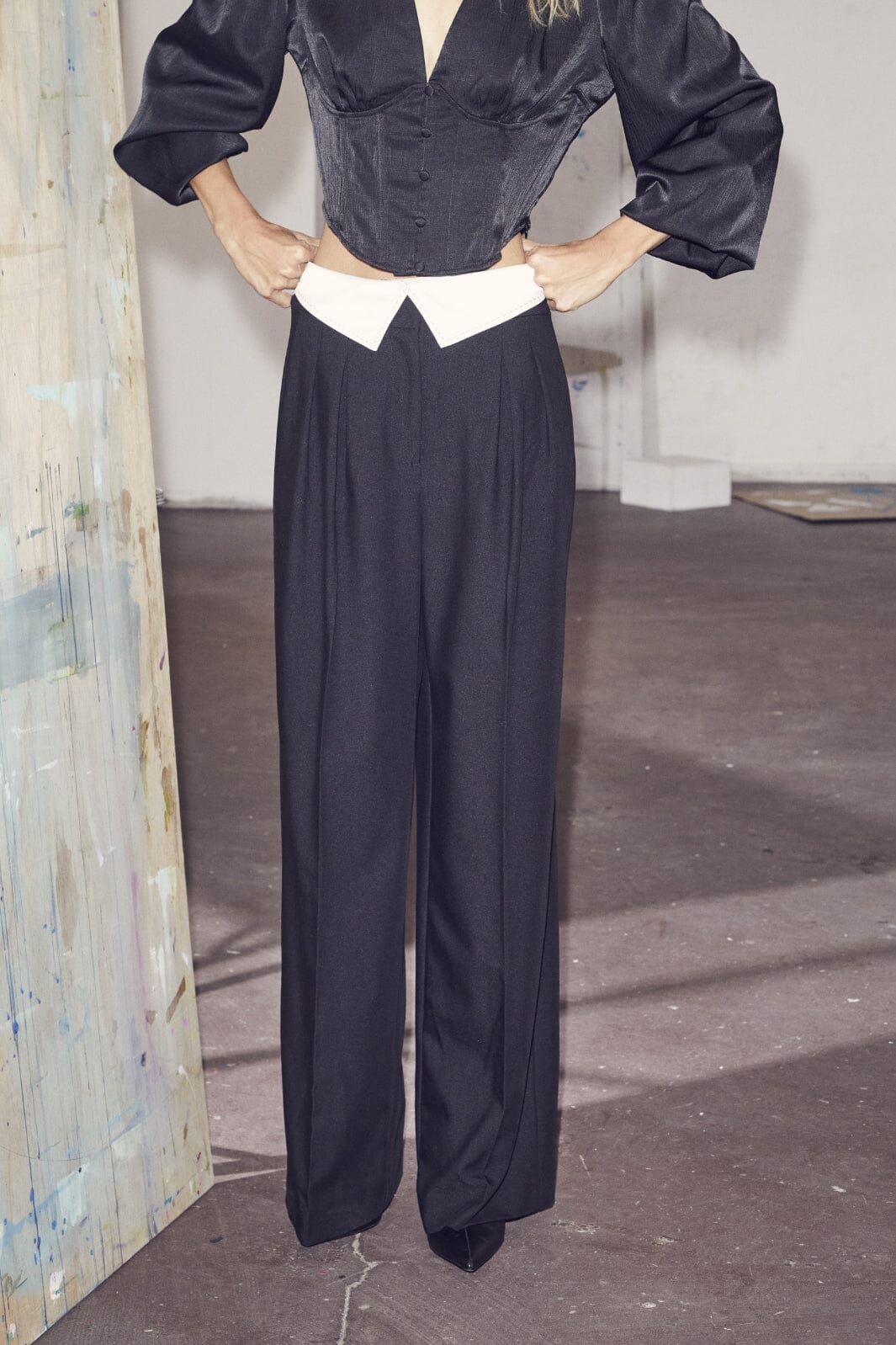 Co´couture - Taracc Flip Waist Pant - 96 Black