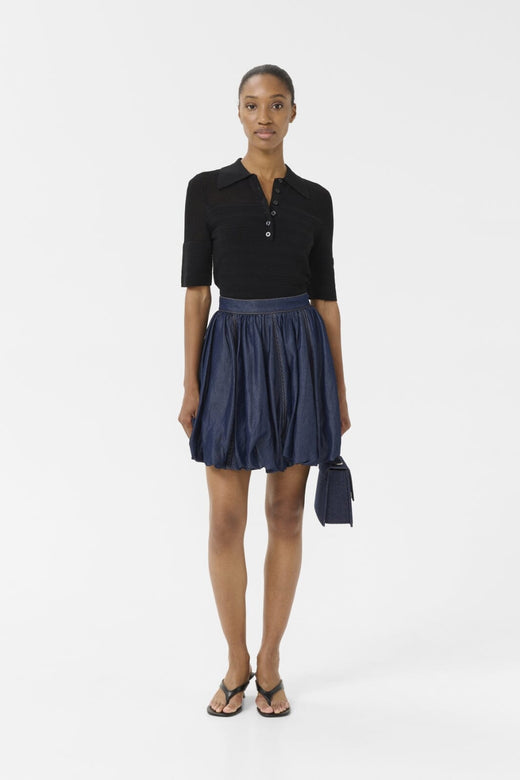 Gestuz - Gznia Balloon Skirt 10910377 - 107762 - Dark Blue Unwashed
