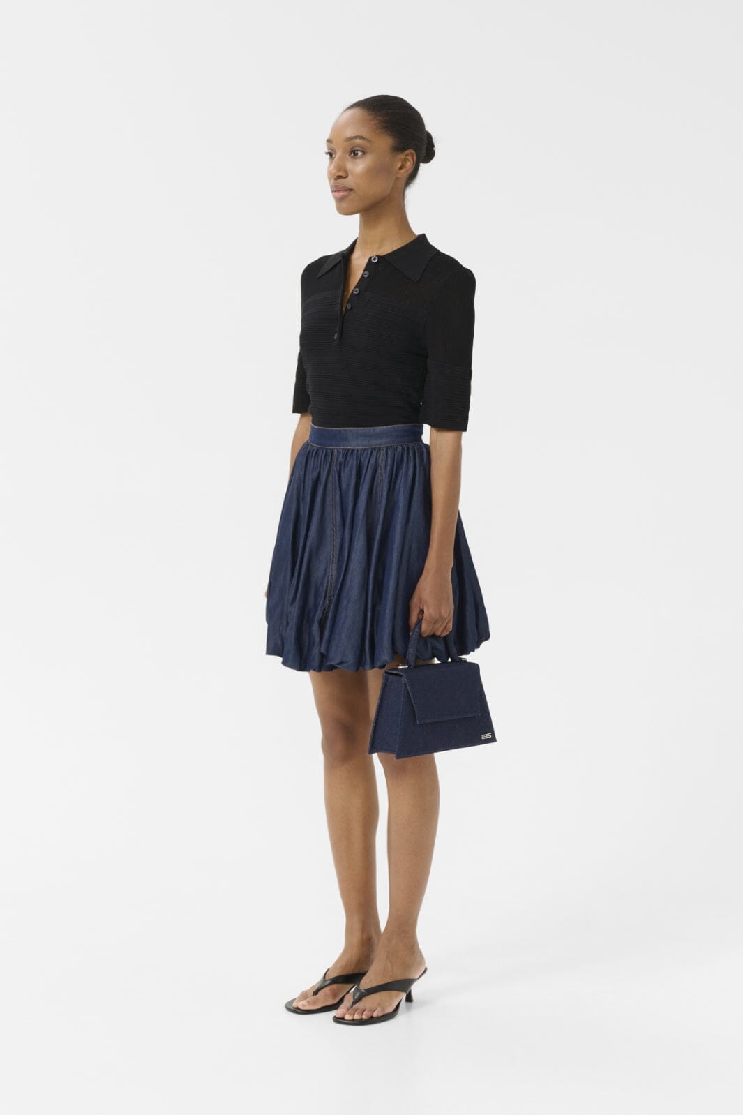 Gestuz - Gznia Balloon Skirt 10910377 - 107762 - Dark Blue Unwashed