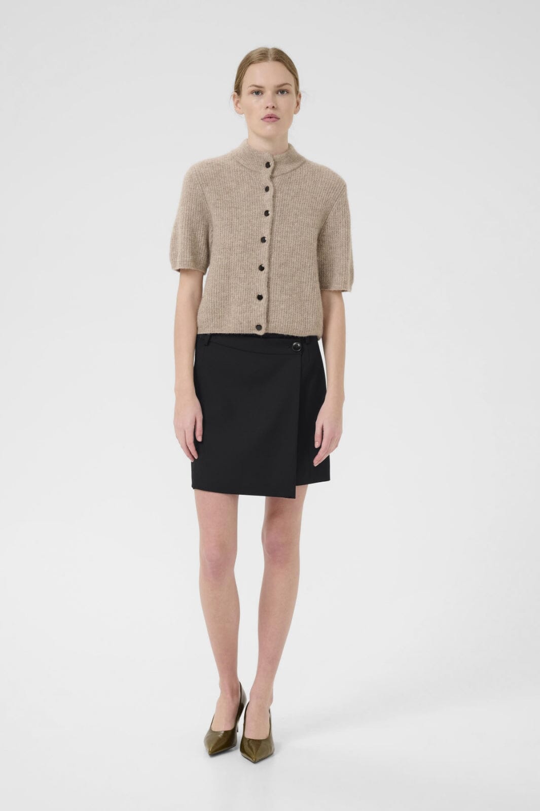 Gestuz - Gzpaula Melange Wrap Skirt 10910495 - 100017 - Black