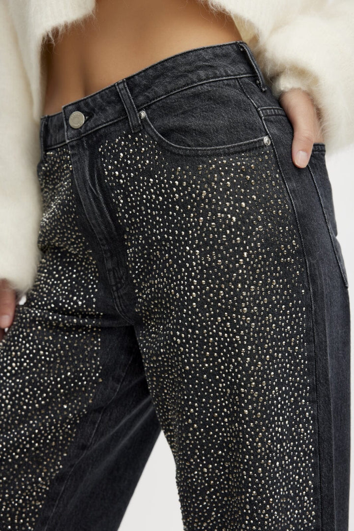 Gestuz - ZorahGZ MW jeans - Dark grey washed