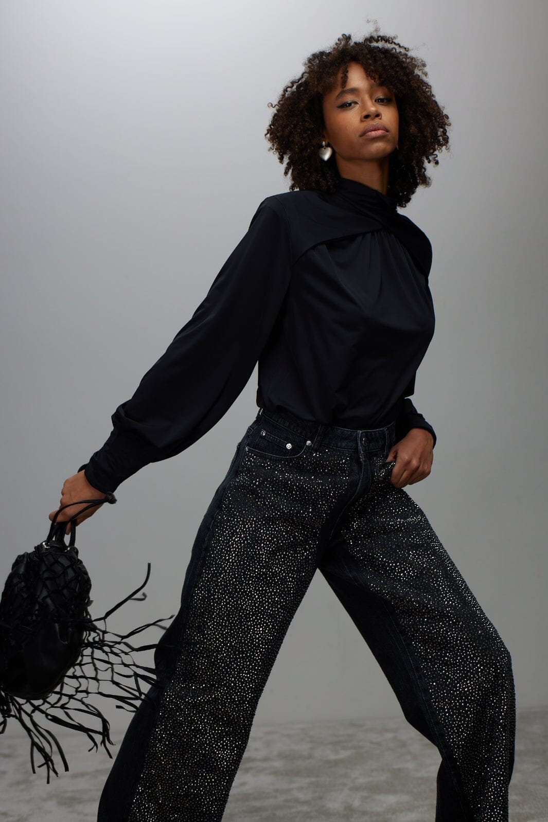 Gestuz - ZorahGZ MW jeans - Dark grey washed