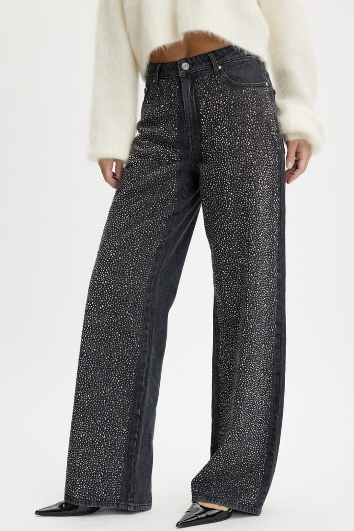 Gestuz - ZorahGZ MW jeans - Dark grey washed