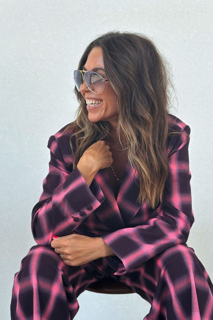 Gossia - Josuego Blazer - Bourgogne Pink Checks