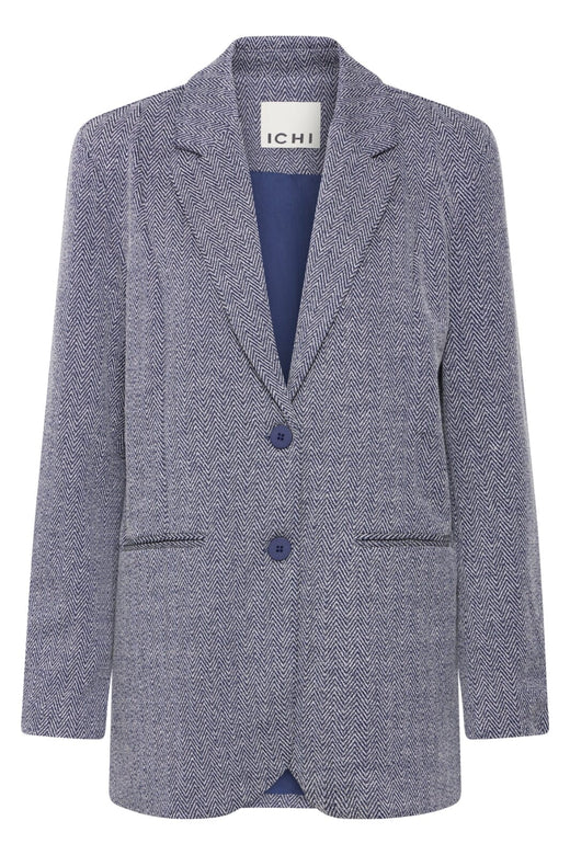 Ichi - Ihkate Jacquard Oversize Bl 20121605 - 900000478 - Patriot Blue Herringbone