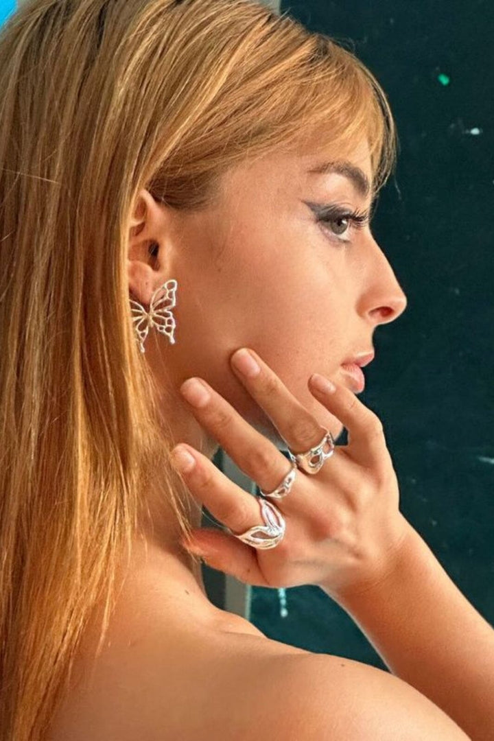 Jane Kønig - Butterfly Earring - Forsølvet