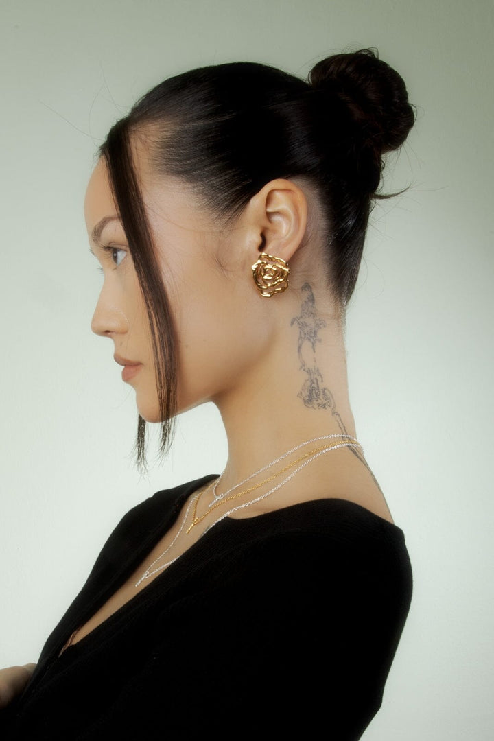 Jane Kønig - Rose Earring - Forgyldt