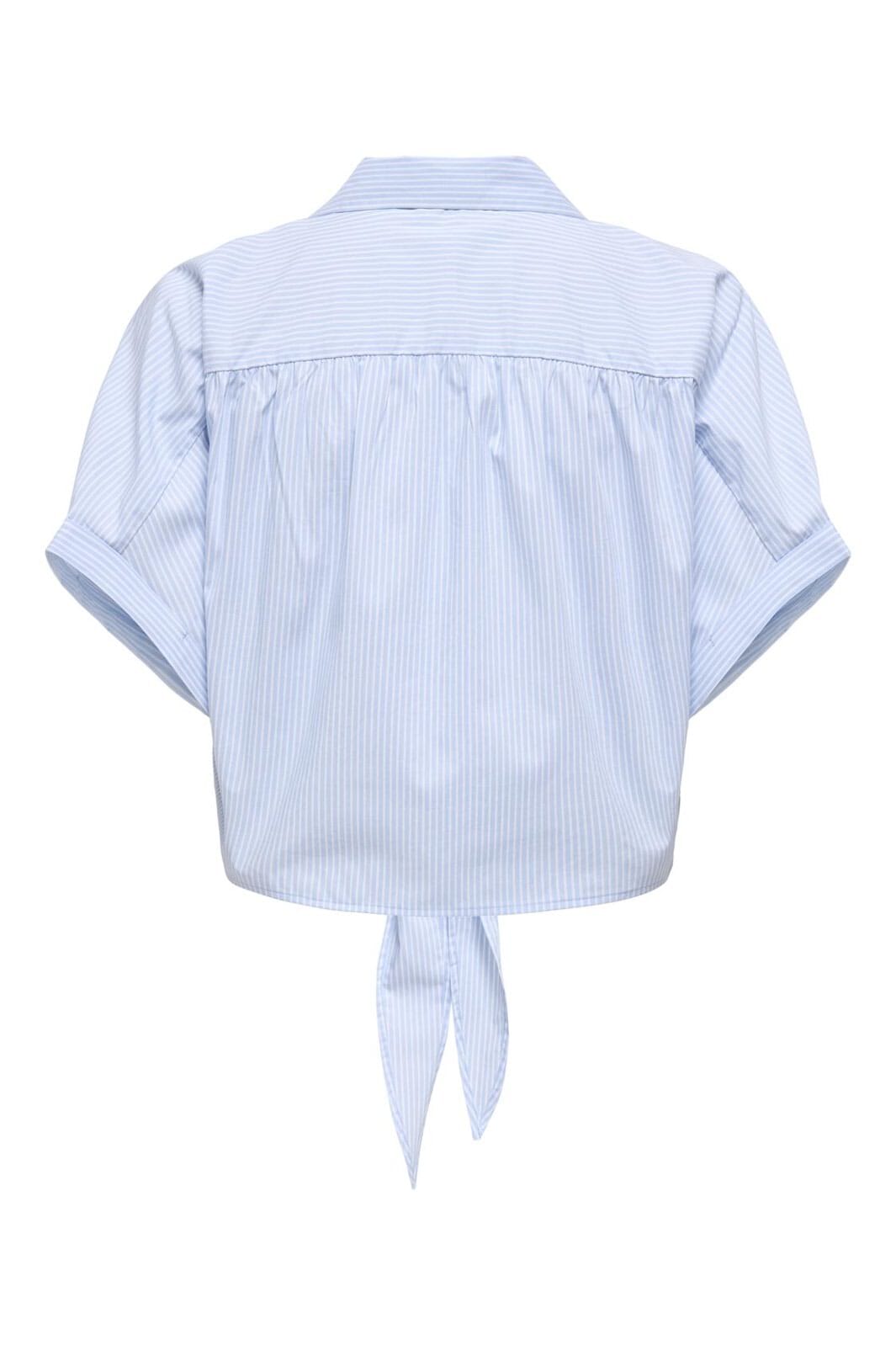 JDY - Jdymio S/S Knot Shirt Dia - 4936832 Cashmere Blue Small White Stripes
