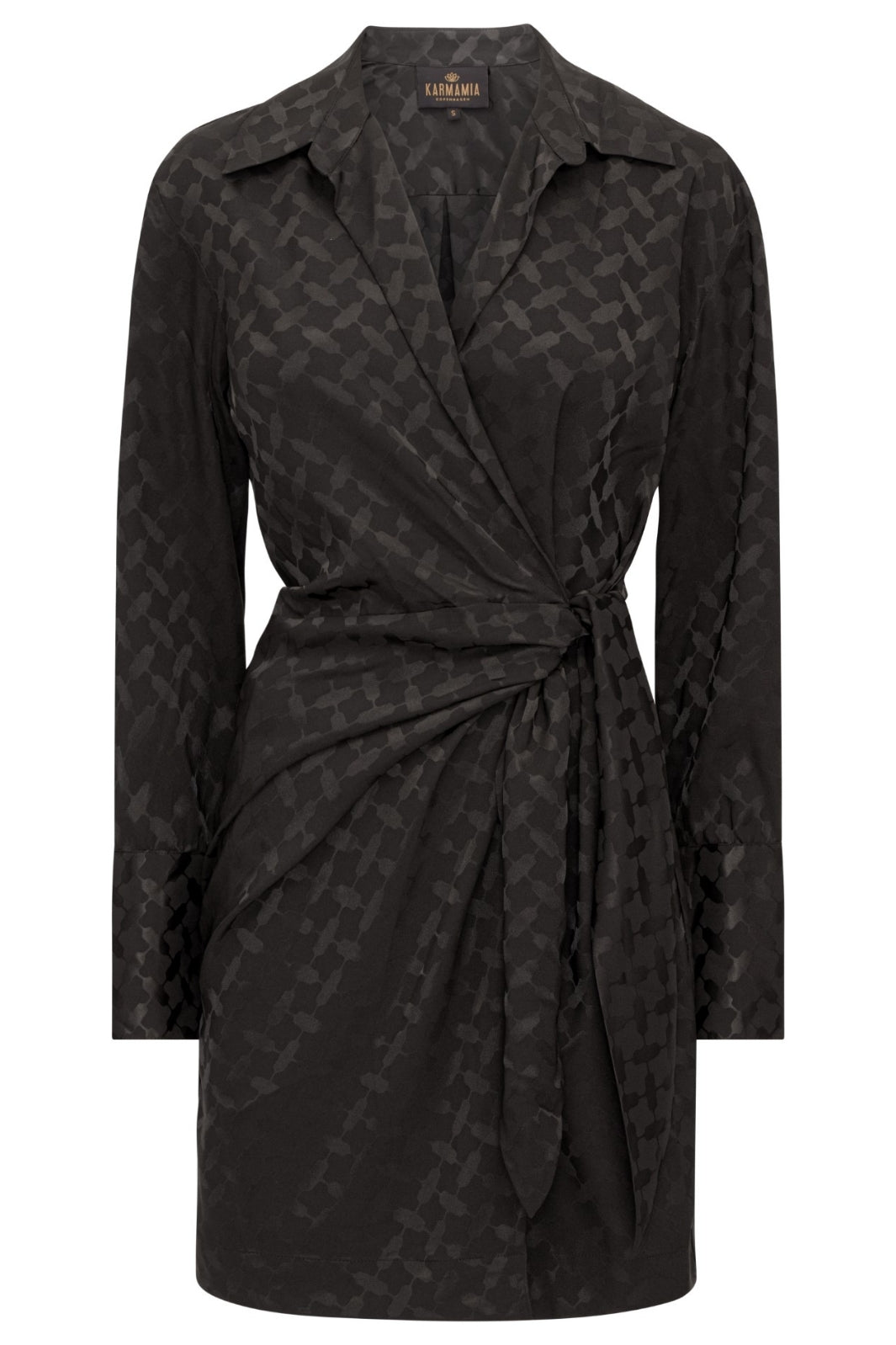 Karmamia - Ivy Wrap Dress - Black Keffiyeh Jacquard