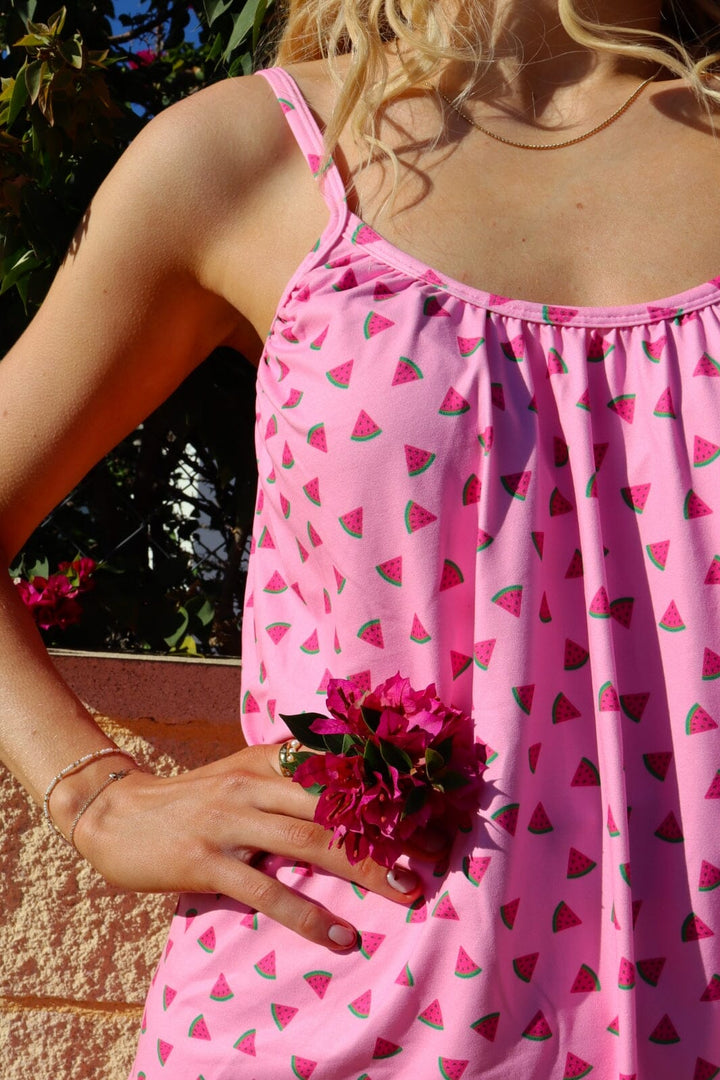 Liberte - Alma-Short-Strap-Dress 9588 - Pink Watermelon