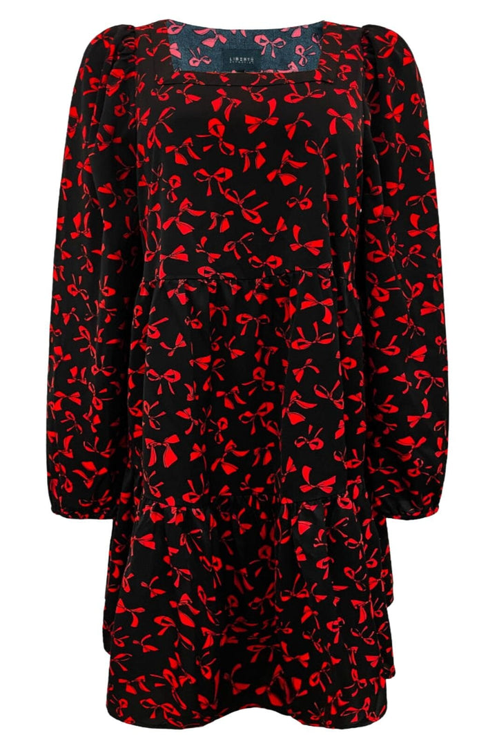 Liberte - Cecilie Ls Dress 22094 - Black Red Bow