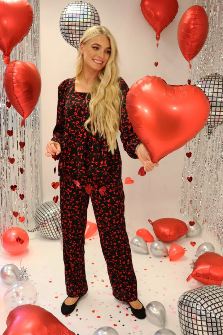 Liberte - Cecilie-Pants 22131 - Black Red Bow