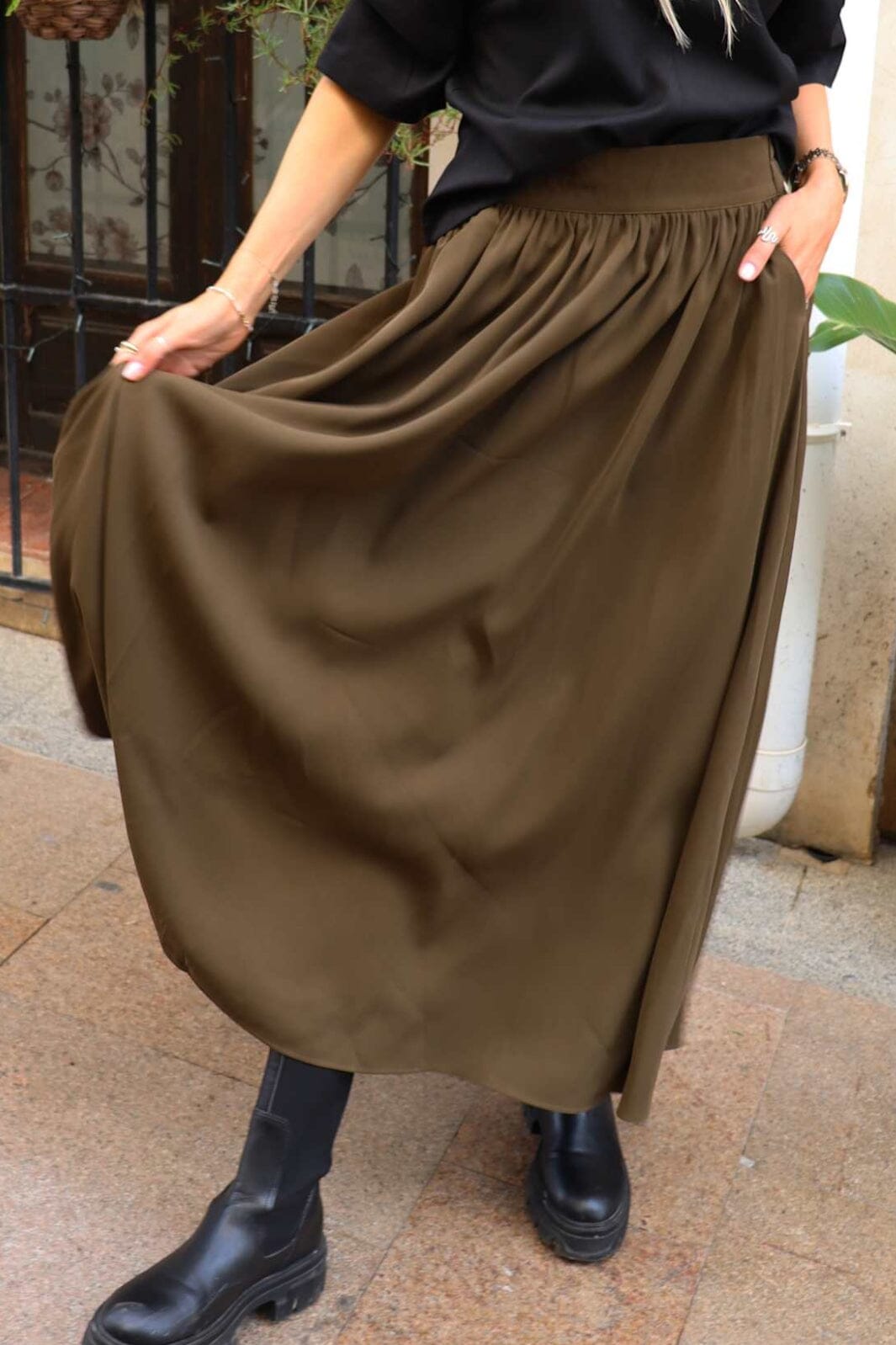Liberte - Frede-Long-Skirt 22112 - Army