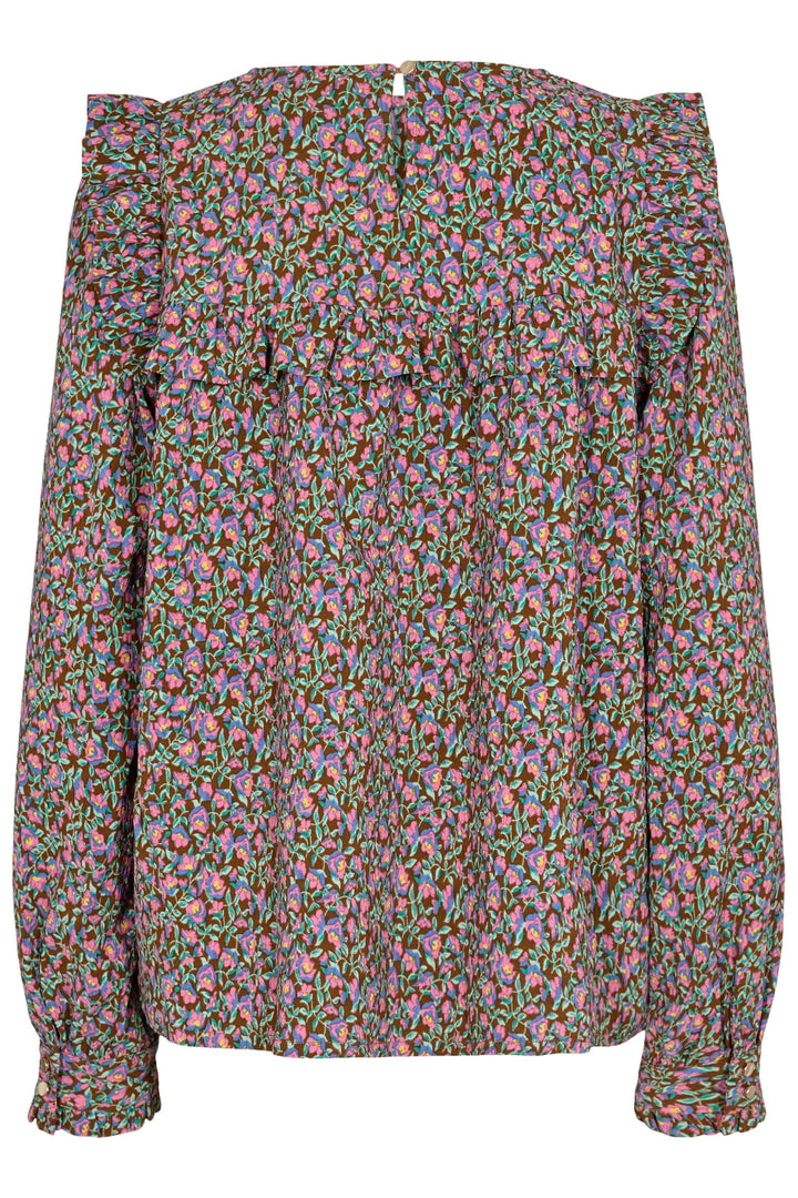 Liberte - Heather-Ls-Blouse - Pink Brown Flower
