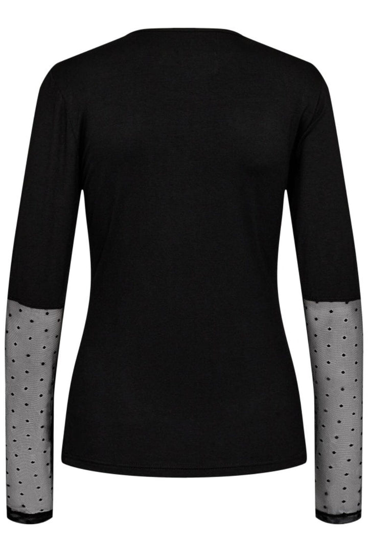 Liberte - Isa-Ls-Lace-Sleeve-Blouse - Black Dot
