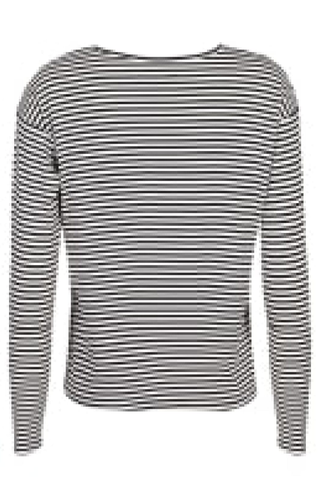 Liberte - Natalia-Ls-Boxy-Blouse - Black Creme Small Stripe