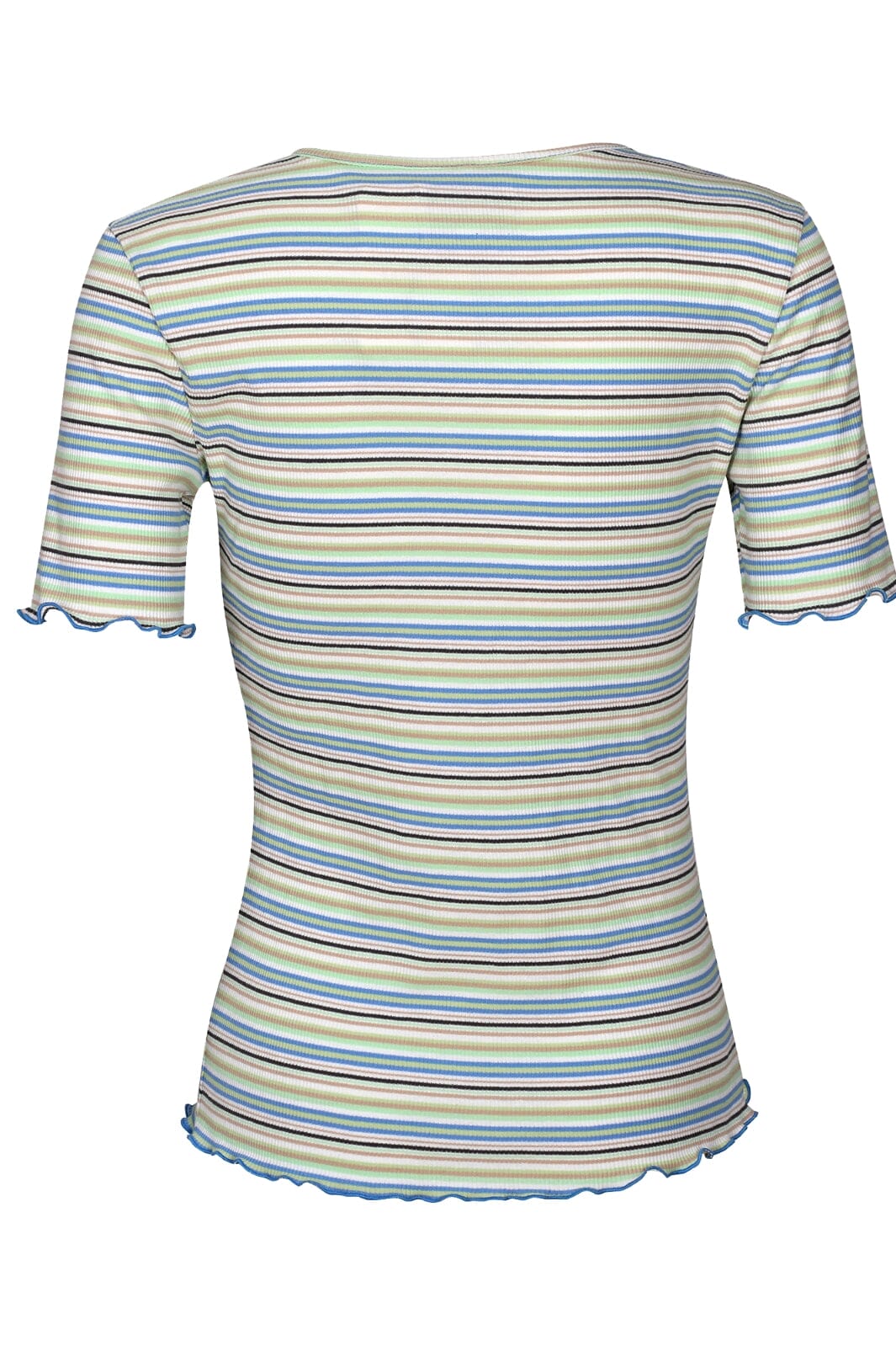 Forudbestilling - Liberte - Natalia-Ss-Blouse - Blue Mint Sand Stripe Bluser 