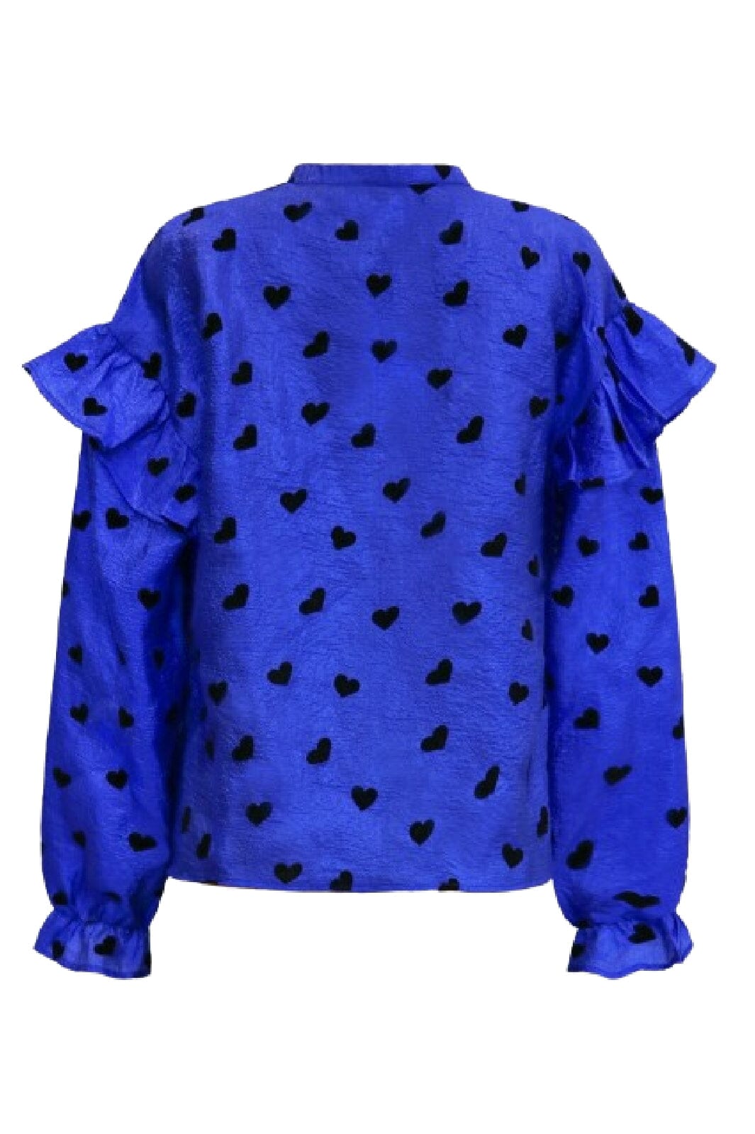 Liberte - Tia-Ls-Frill Blouse 22075 - Cobolt Blue Black Heart