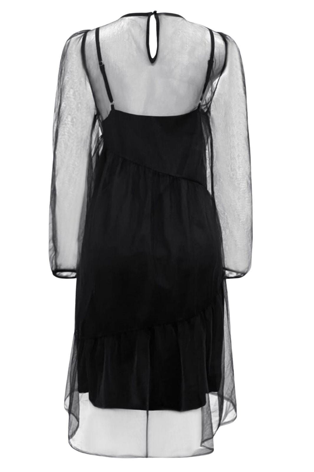Liberte - Tulle-Ls-Bow-Dress 22124 - Black Red Bow