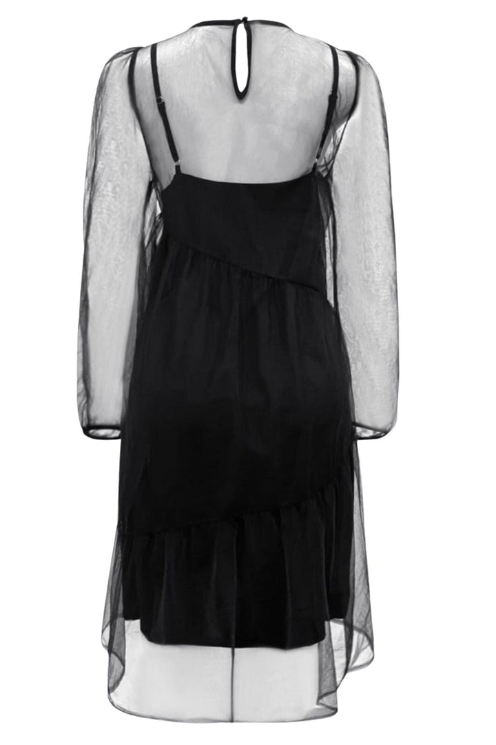 Liberte - Tulle-Ls-Bow-Dress 22124 - Black Red Bow