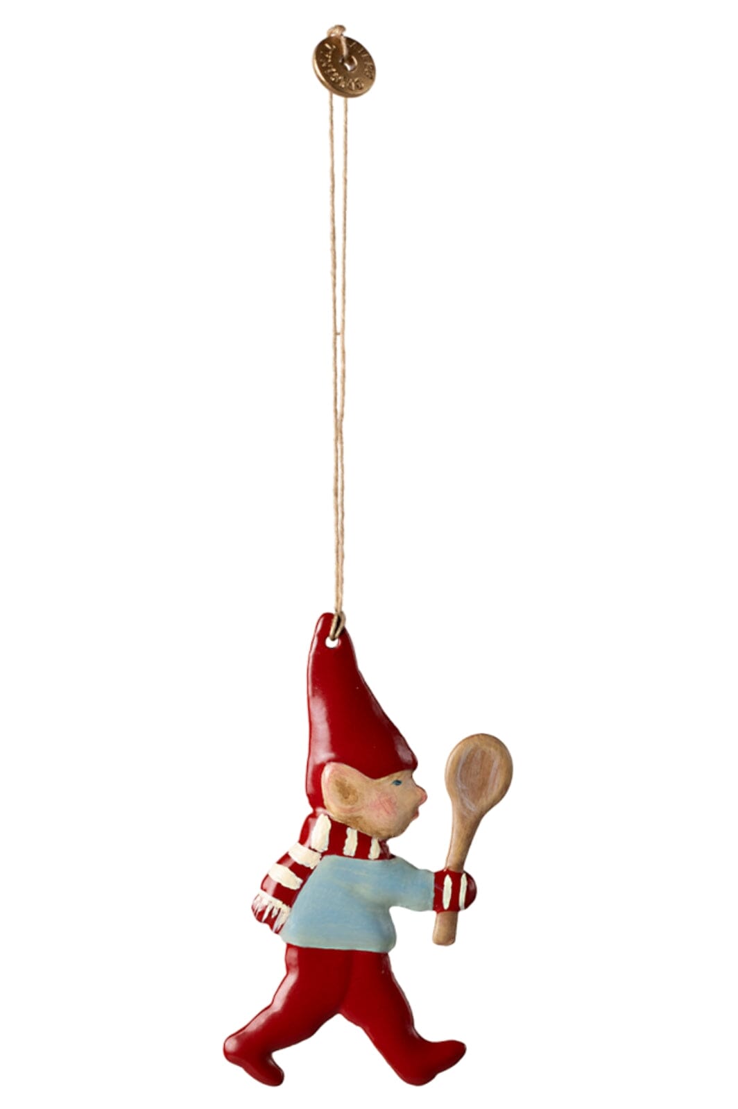 Maileg - Metalophæng, Nisse - Ske