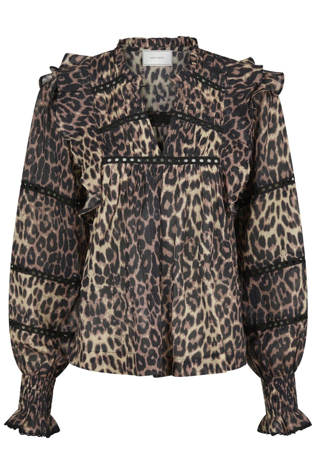 Neo Noir - Aurika Leo Voile Blouse - Leopard