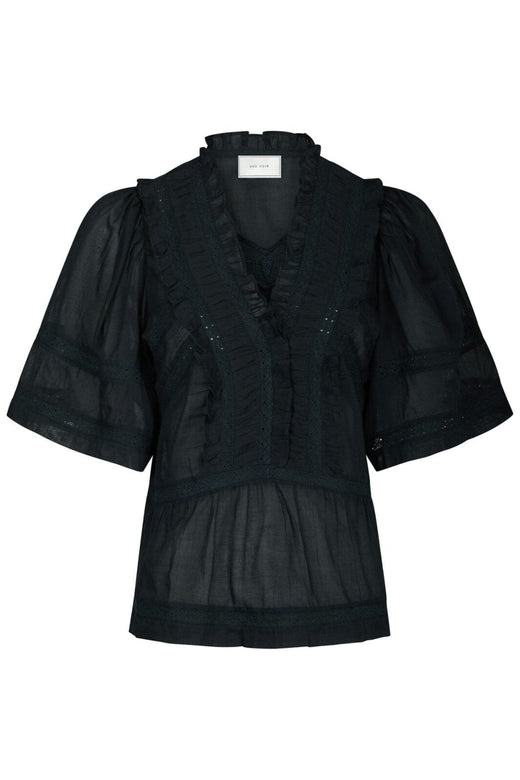 Forudbestilling - Neo Noir - Evienne S Voile Top 161856 - 141 - Navy Toppe 