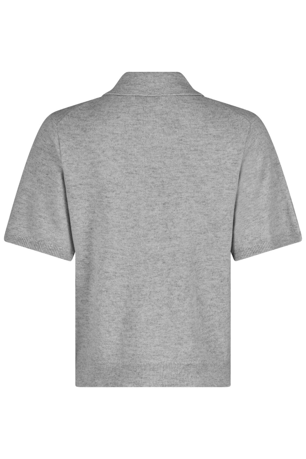 Neo Noir - Gracie Knit Polo Tee - Light Grey Melange