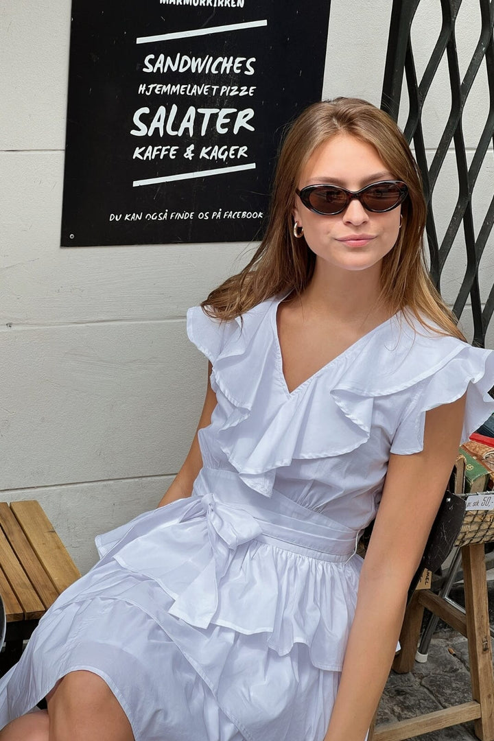 Neo Noir - Joseline Poplin Top - White