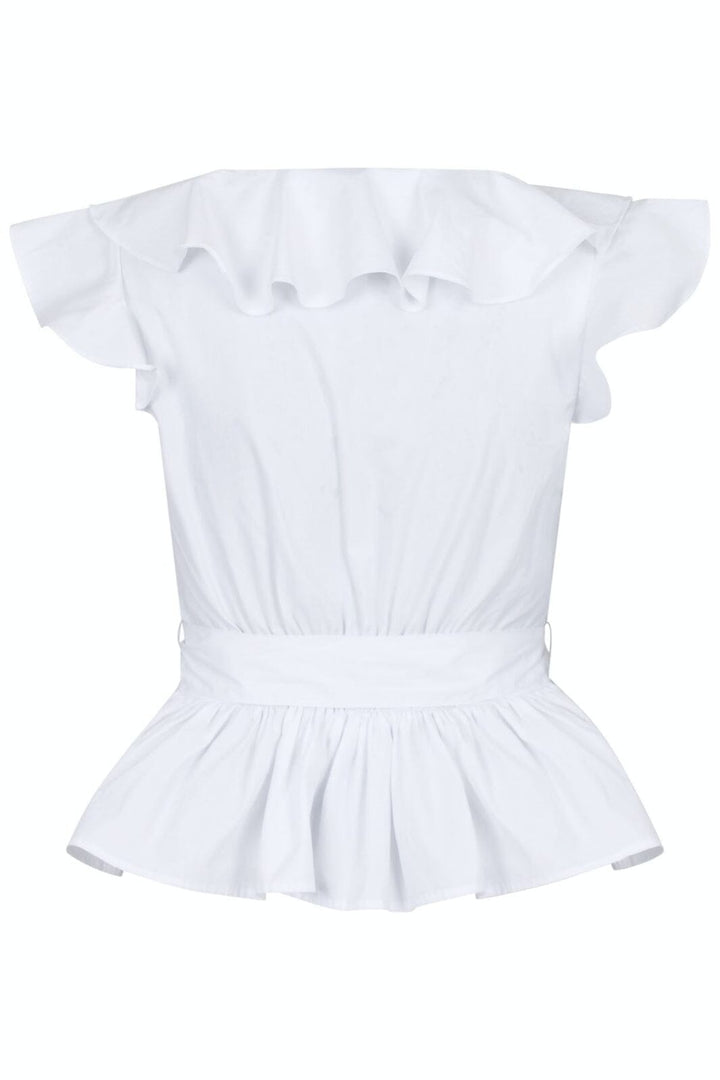 Neo Noir - Joseline Poplin Top - White