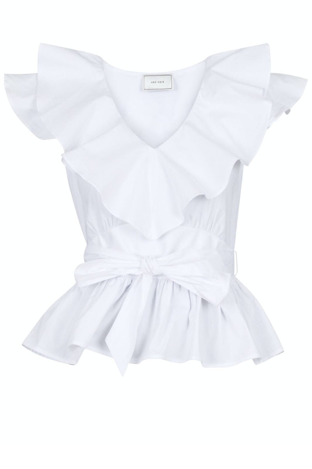 Neo Noir - Joseline Poplin Top - White