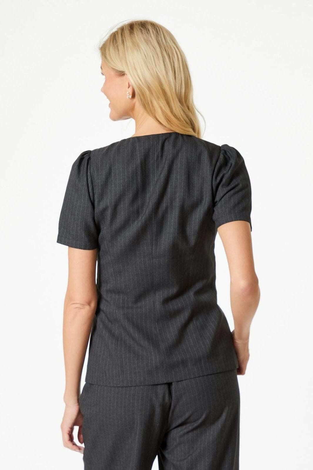 Neo Noir - Jules Pinstripe Blouse - Antracit