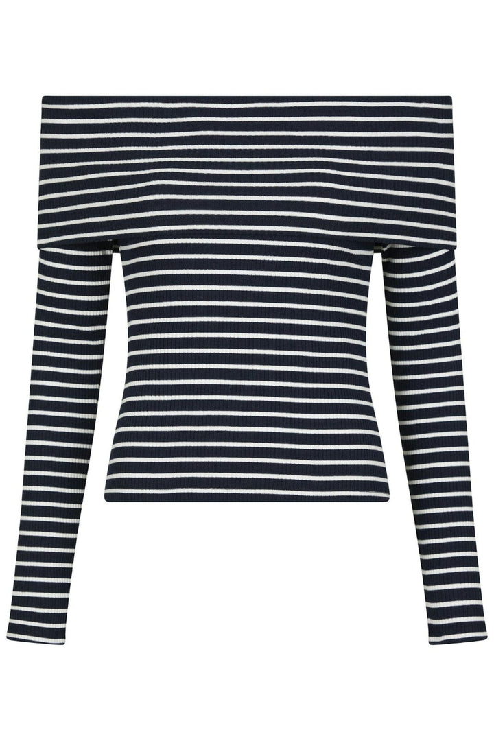Neo Noir - Lessy Stripe Blouse - Dark Navy