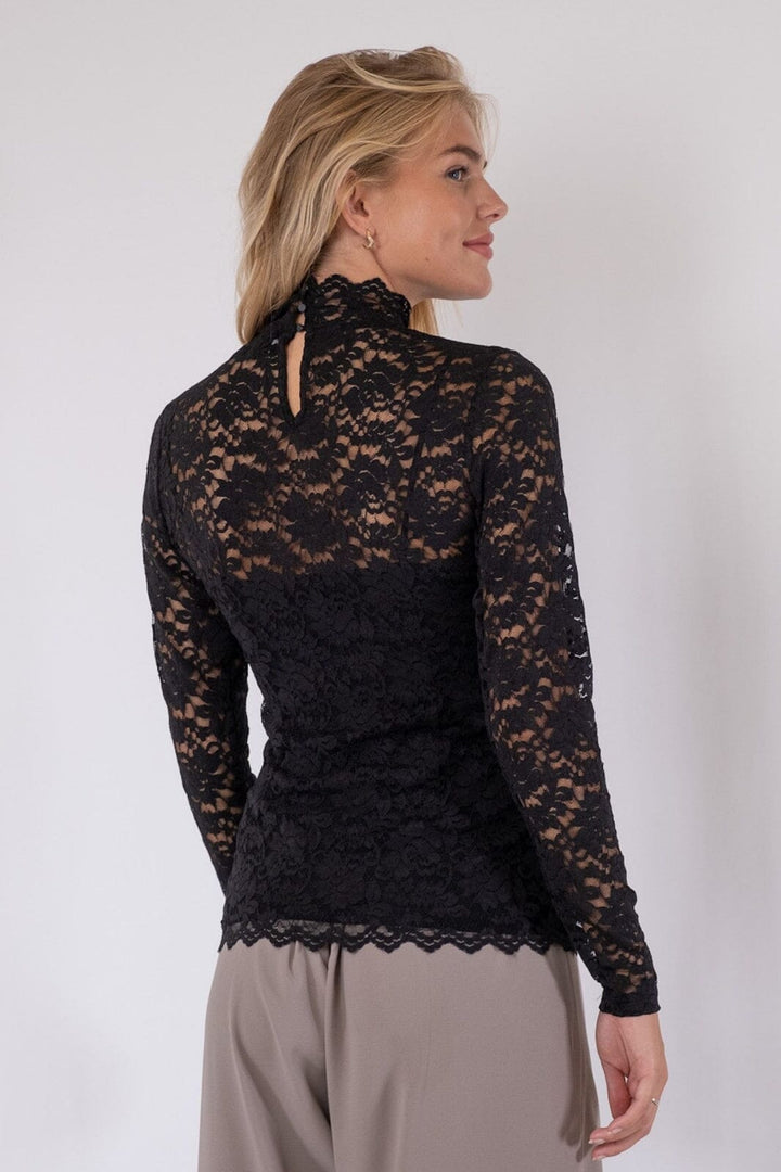 Neo Noir - Liza Laceflower Blouse - Black