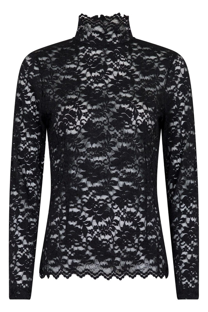 Neo Noir - Liza Laceflower Blouse - Black