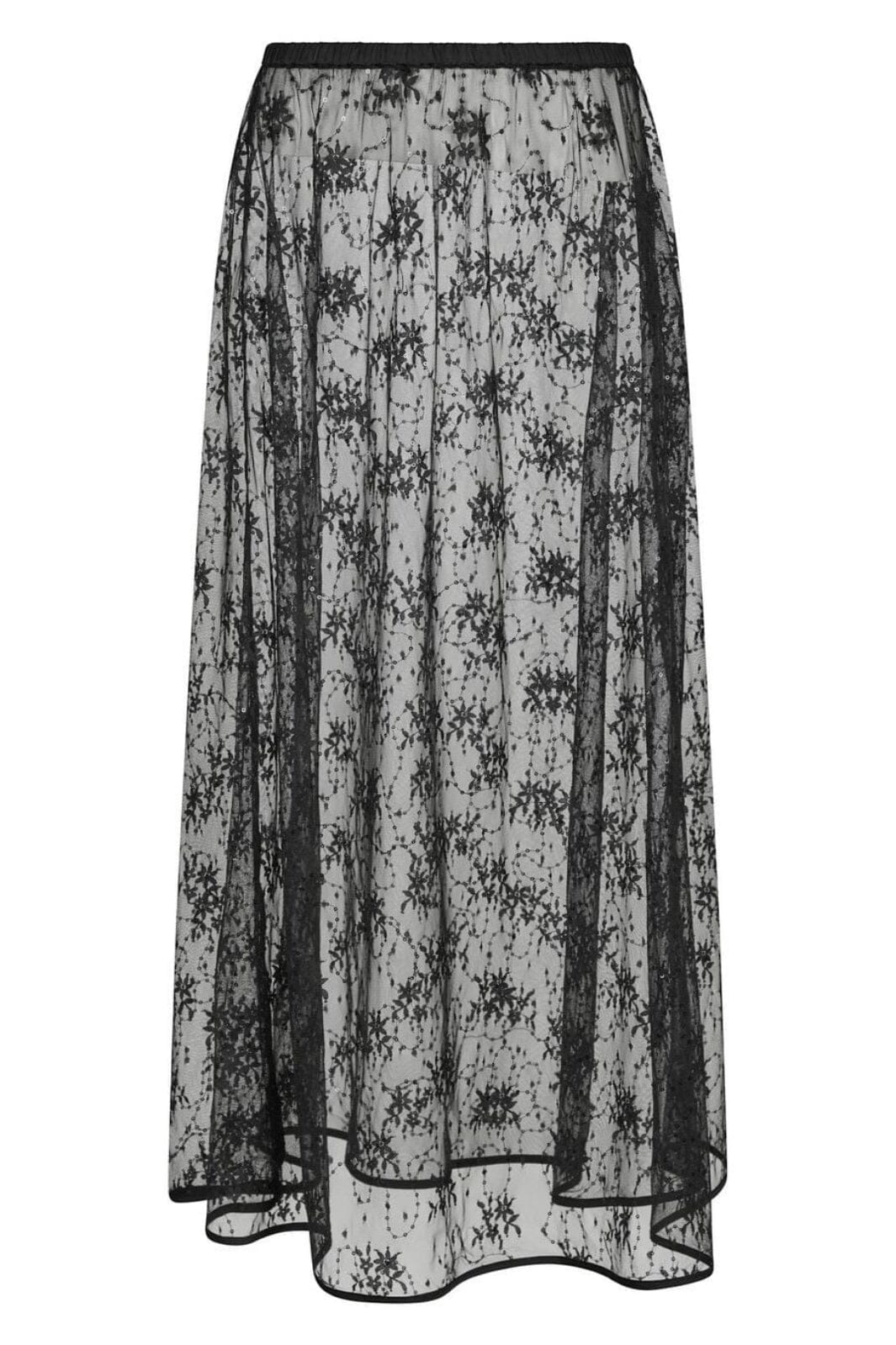 Neo Noir - Loreta Lace Sequins Skirt 164611 - 100 - Black