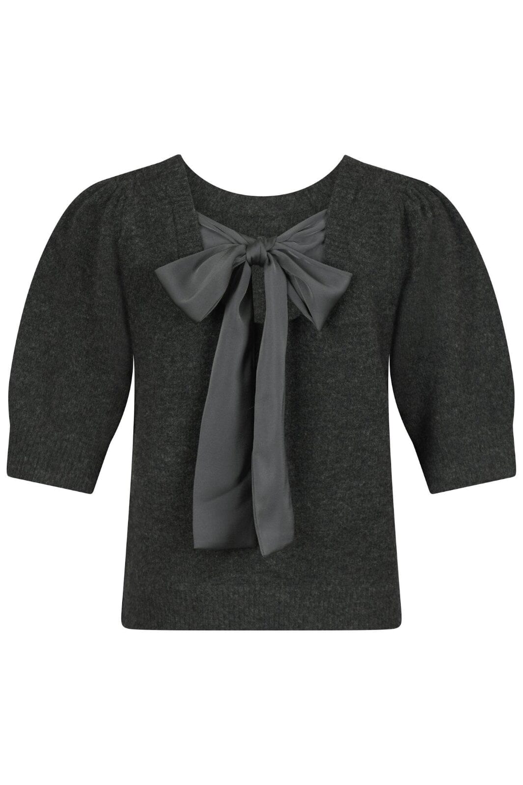 Neo Noir - Martha Bow Knit Tee - Antracit