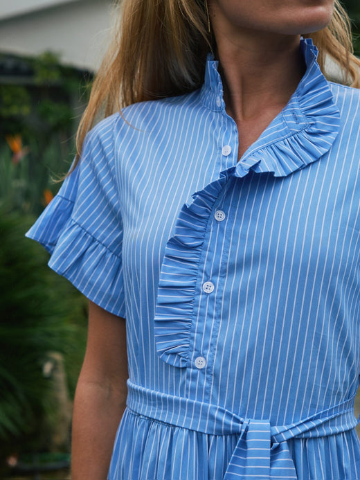 Forudbestilling - Neo Noir - Nellie Stripe Dress 165264 - 145 - Light Blue Kjoler 