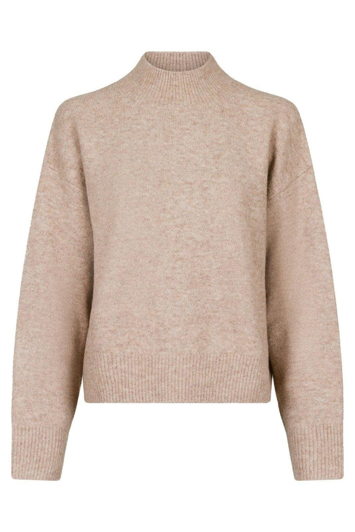 Neo Noir - Paulina Knit Blouse - Sand Melange