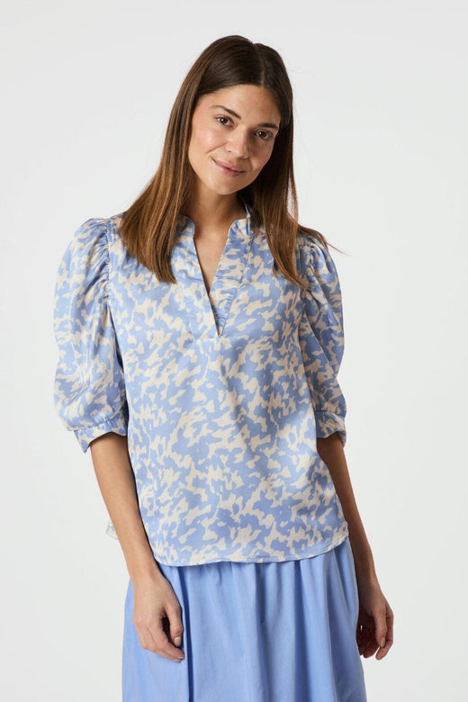 Neo Noir - Roella Graphic Fade Blouse 165274 - 145 - Light Blue