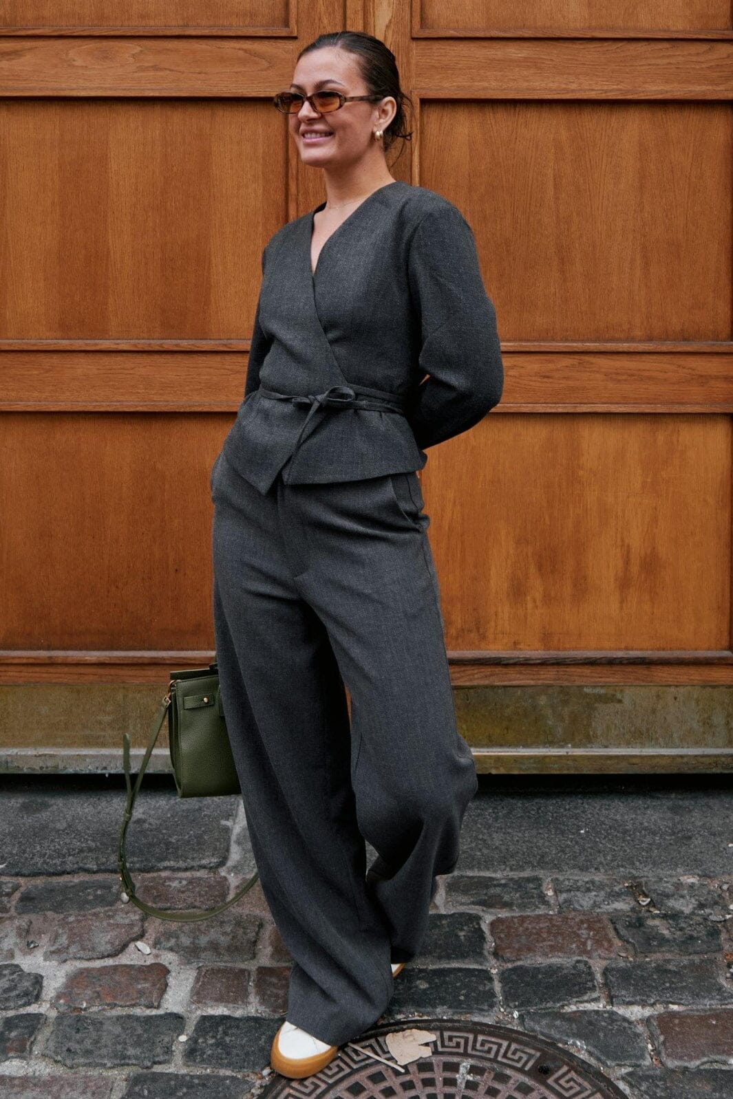 Neo Noir - Simmi Wrap Blouse 164152 - 132 - Antracit
