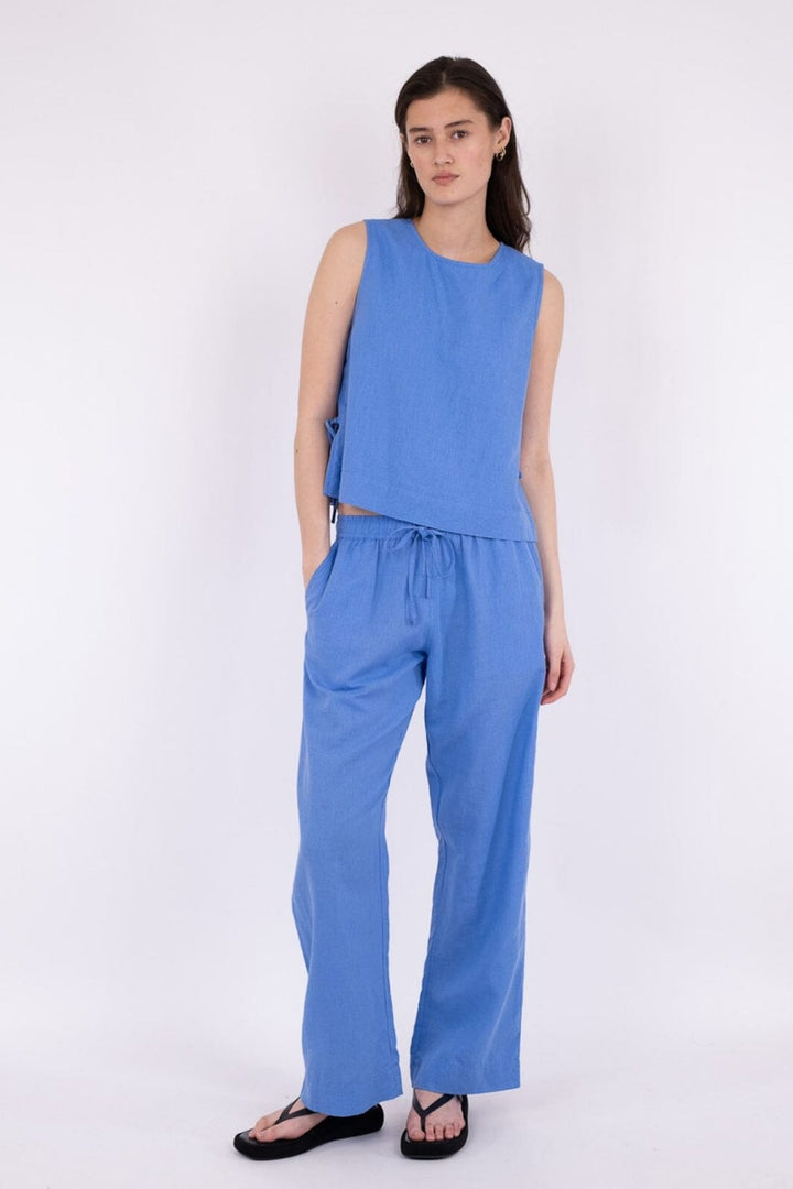 Neo Noir - Sonar Linen Pants - Dusty Blue
