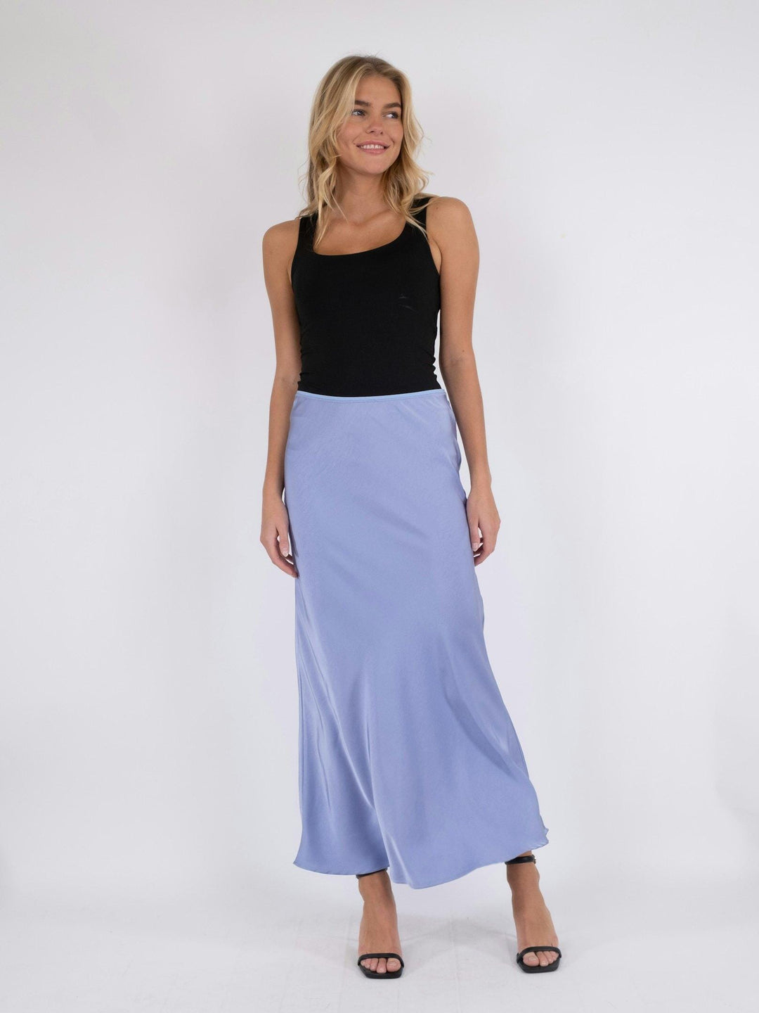 Neo Noir - Vicky Heavy Sateen Skirt - Lilac