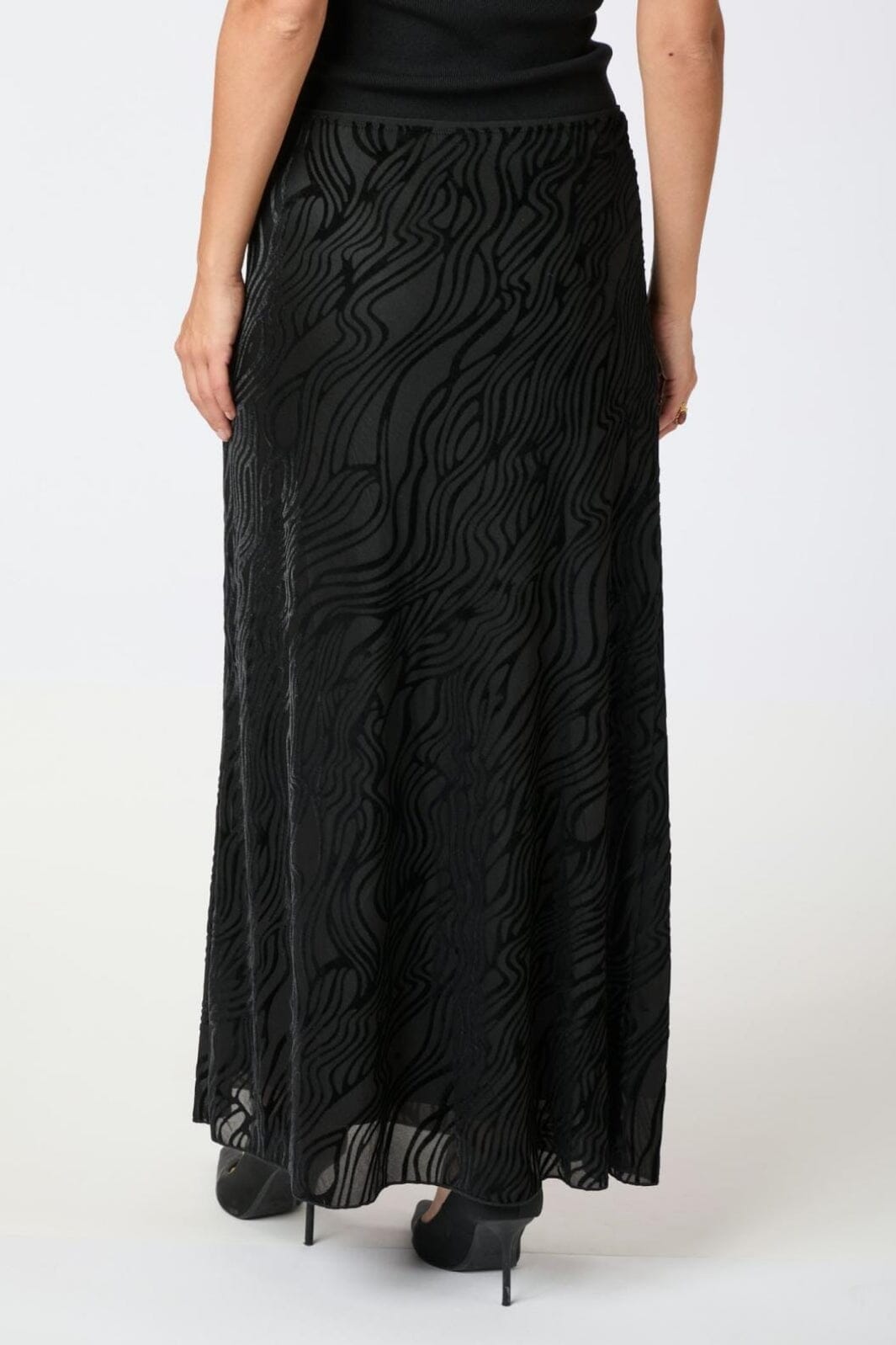 Neo Noir - Vicky Zebra Burnout Skirt - Black