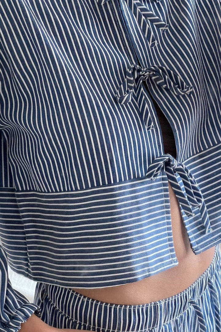 Neo Noir - Wanda Stripe Shirt - Blue