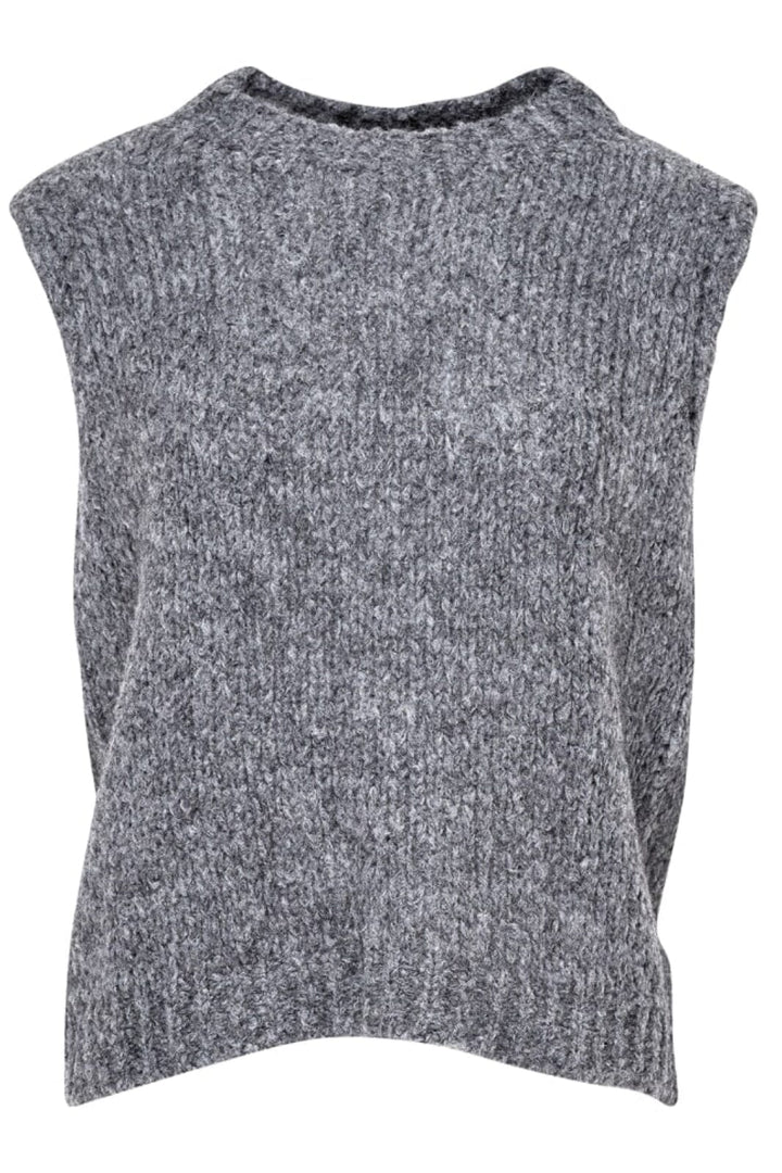Noella - Kala Vest Wool - Dark Grey Melange
